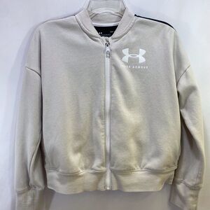 Under Armour  Boys Full ZIP Sweatshirt Size Large Gray front Colorblock back